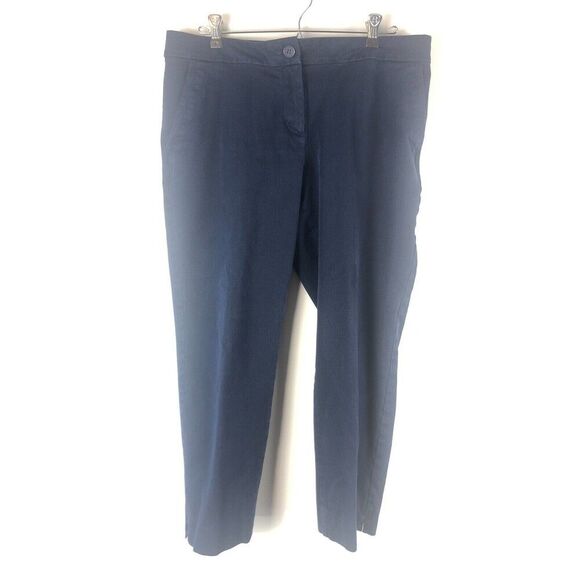 Talbots Petites 12P Curvy Dress Pants Blue Office Work Classic Pockets (stain) - Picture 1 of 10